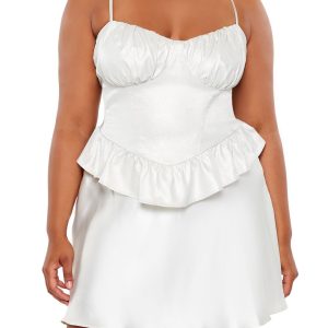 Plus Size Glitter V-Hem Bustier Cami