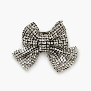Rhinestone Chain Bow Hair Barrette