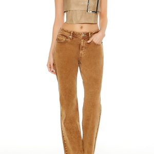 Mid-Rise Flare Ankle Pants