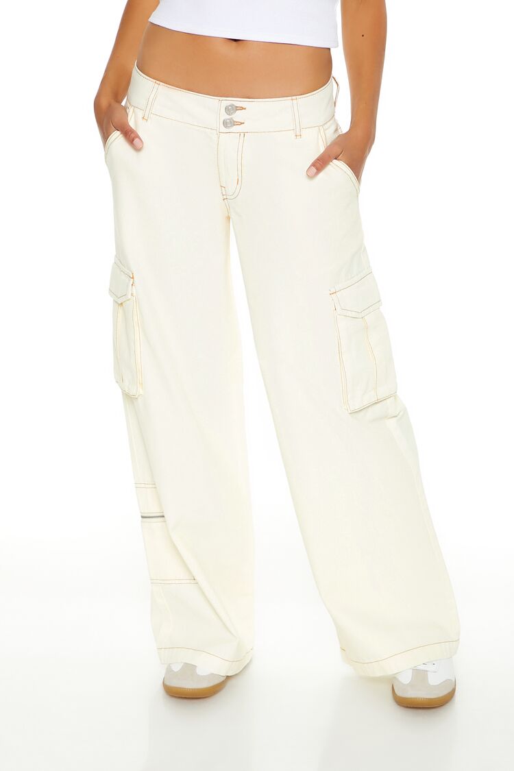 Twill Wide-Leg Cargo Pants - Image 2