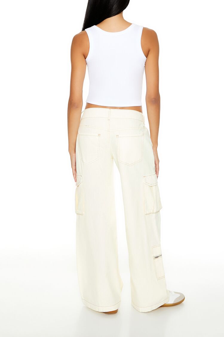 Twill Wide-Leg Cargo Pants - Image 4