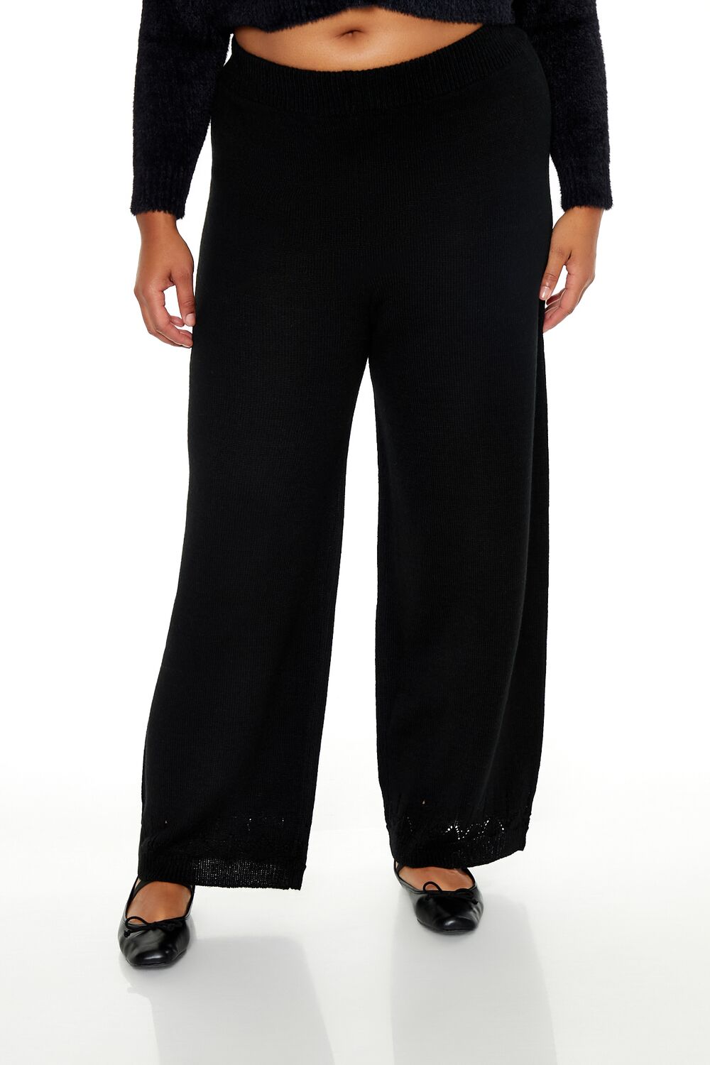 Plus Size Wide-Leg Sweater-Knit Pants - Image 2