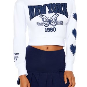 Fleece New York Crop Top