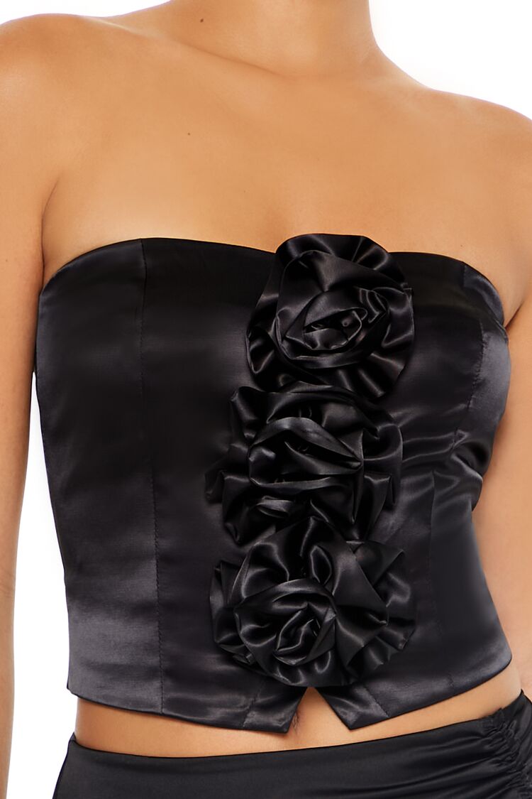 Satin Rosette Tube Top - Image 3