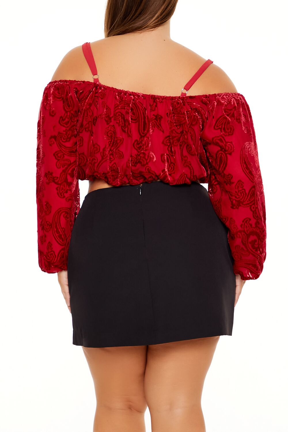 Plus Size Paisley Open-Shoulder Top - Image 5