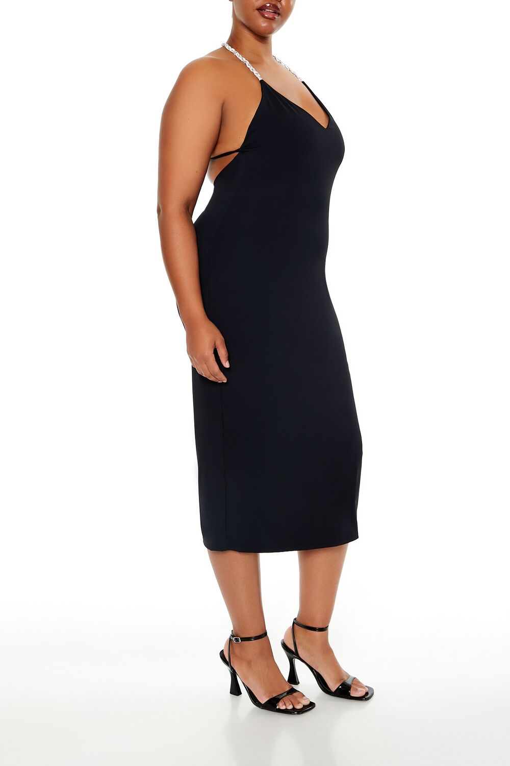 Plus Size Embellished Halter Maxi Dress - Image 3