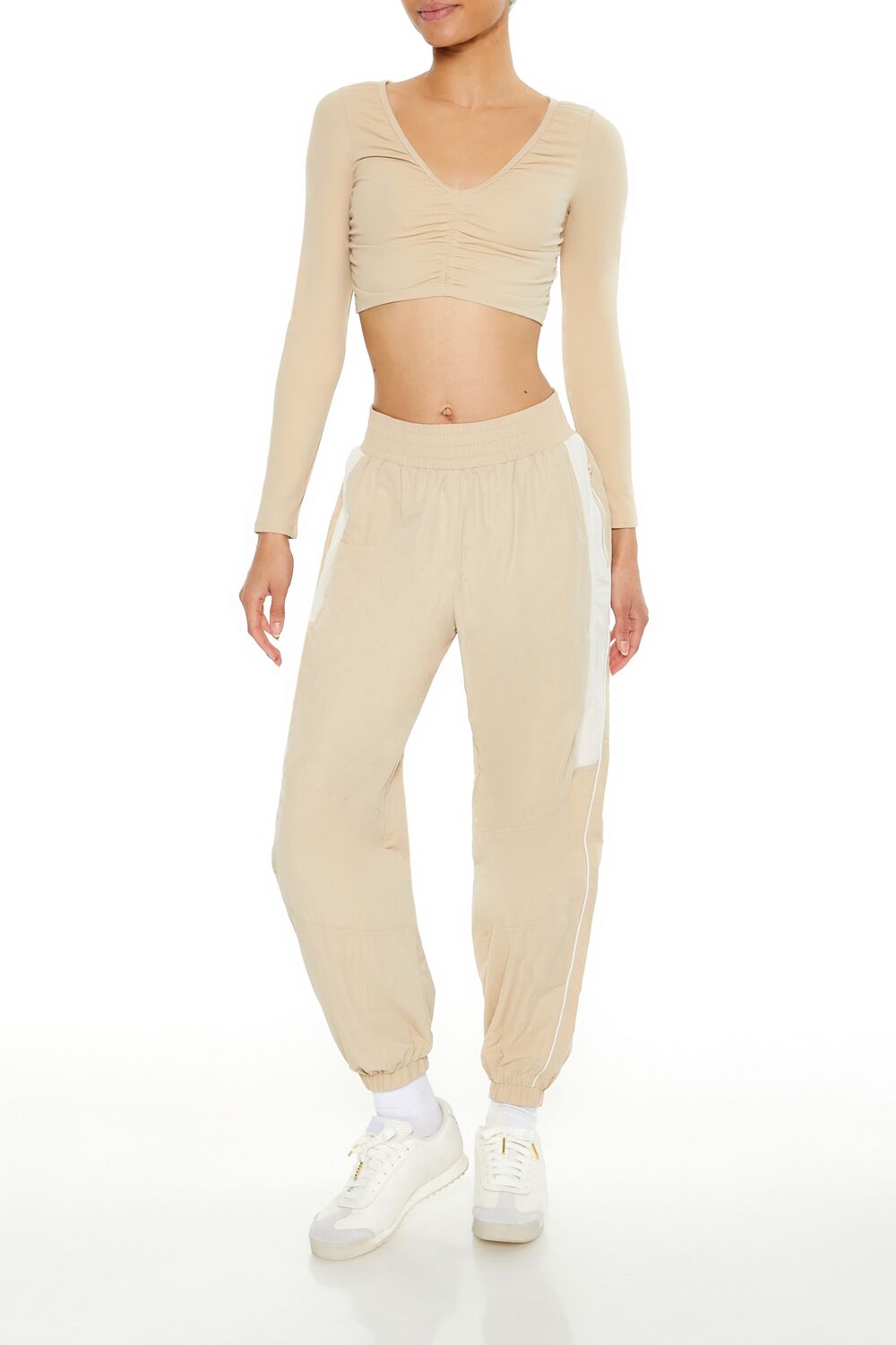 Active Ruched V-Neck Crop Top - Image 7