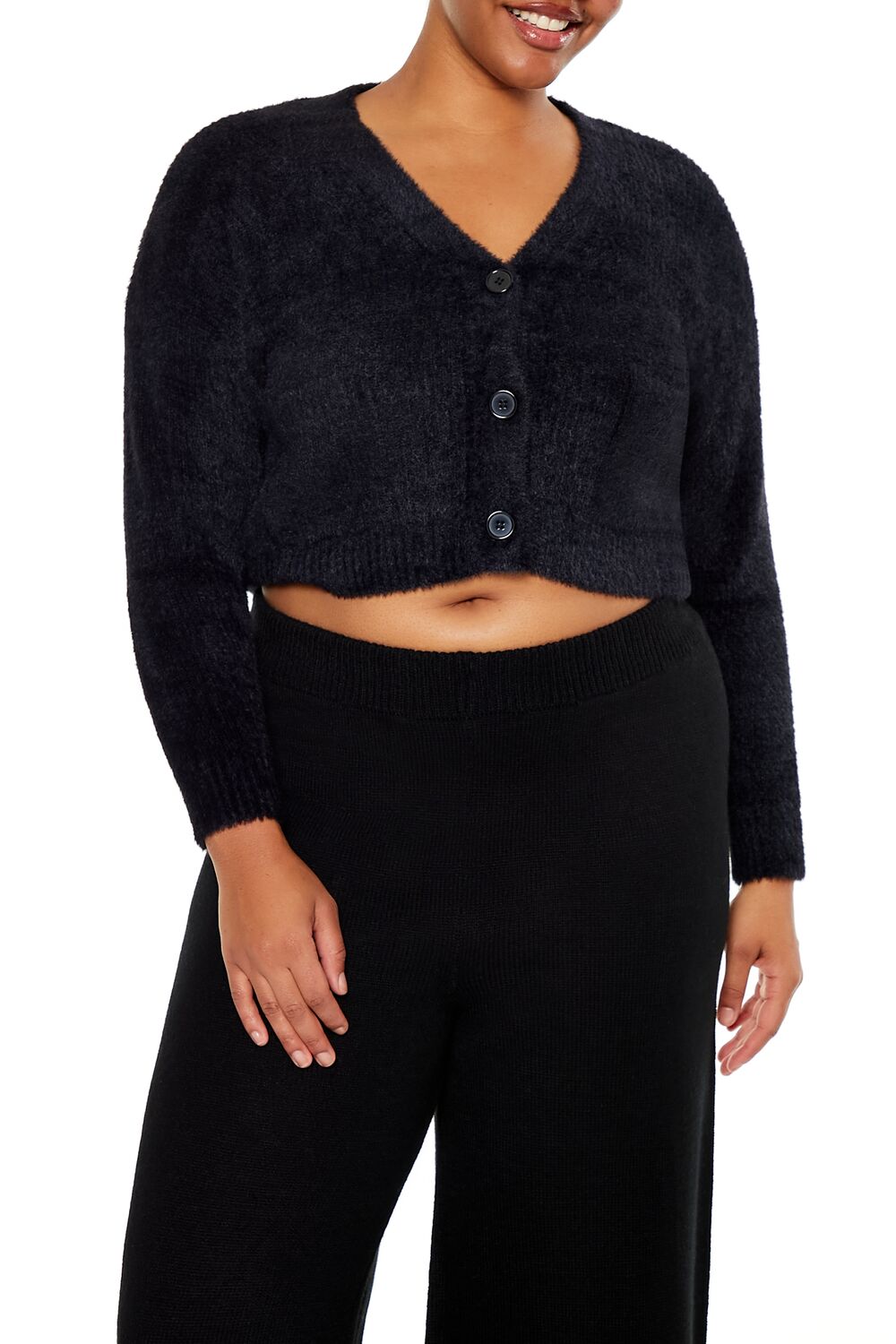 Plus Size Rib-Knit Cardigan Sweater