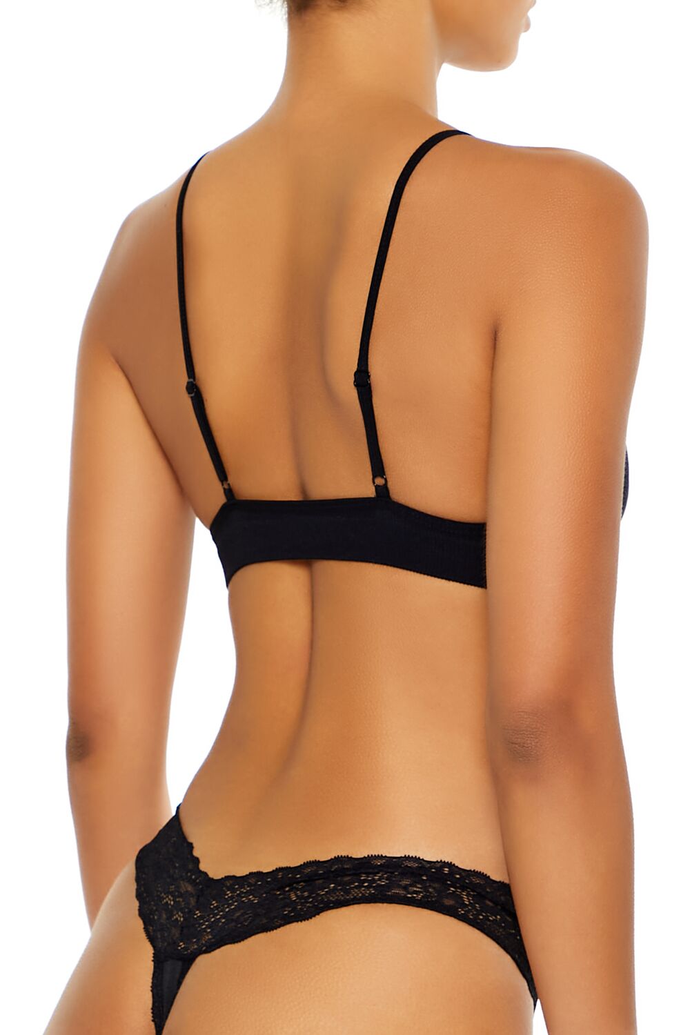 Lace-Trim Polka Dot Thong Panties - Image 5