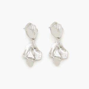 Hammered Abstract Drop Earrings