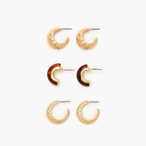 Twisted Marble Hoop Earring Set