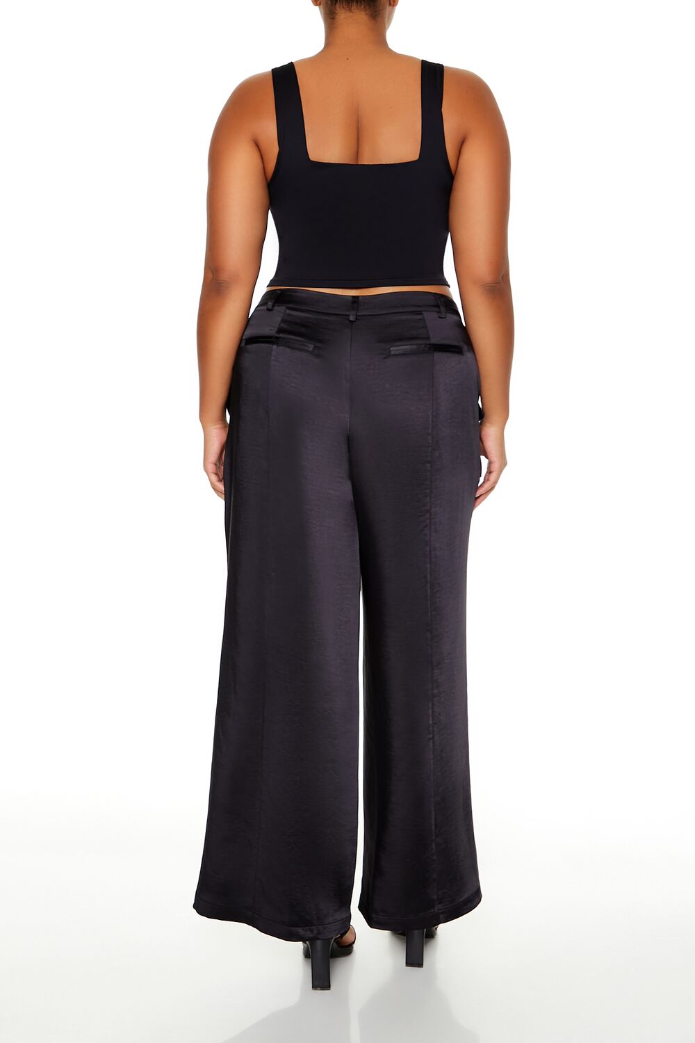 Plus Size Satin Cargo Pants - Image 4