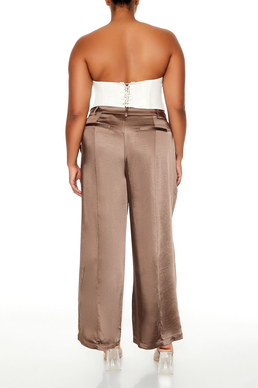 Plus Size Satin Cargo Pants - Image 9