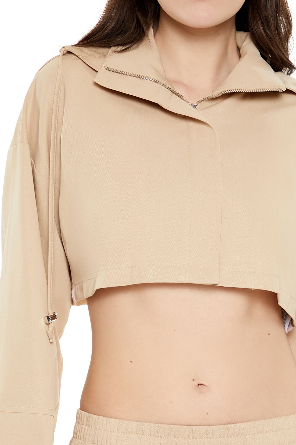 Hooded Zip-Up Cropped Jacket - Image 3