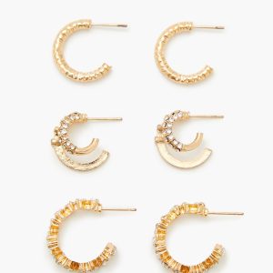 Rhinestone Hoop Earring Set