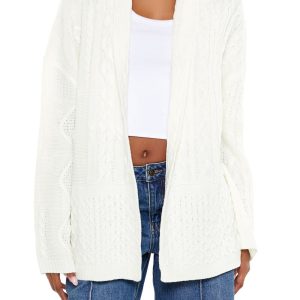 Mixed Knit Cardigan Sweater