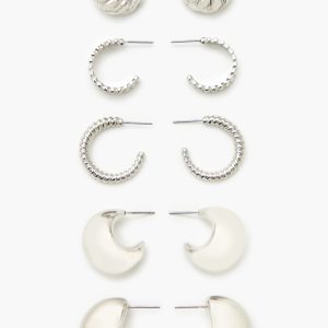 Twisted & Etched Hoop Earring Set