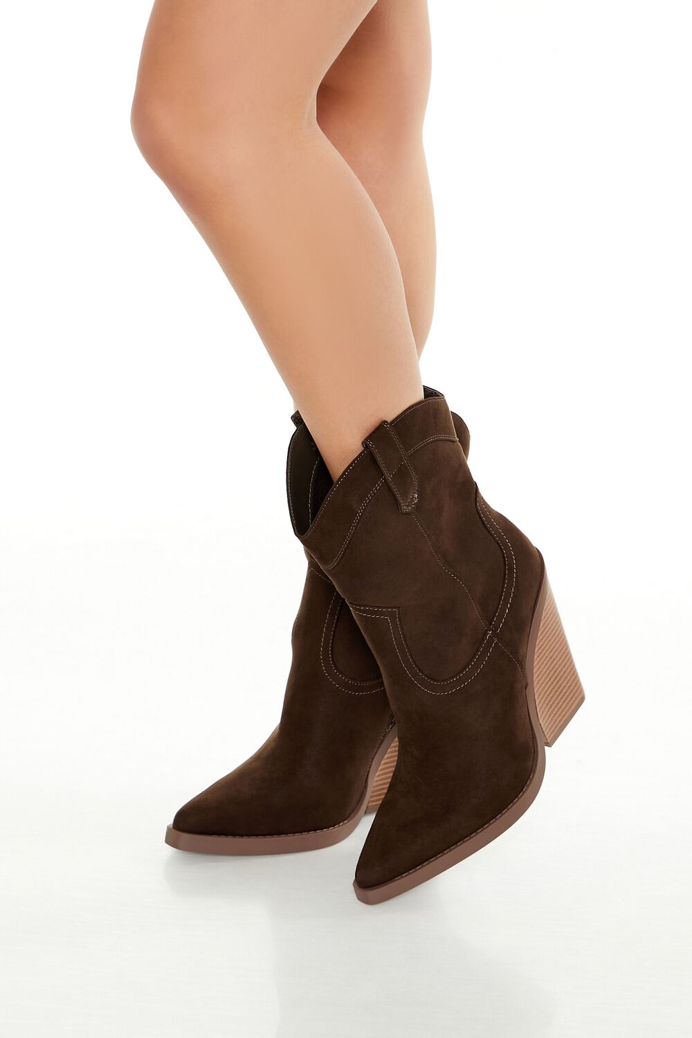 Faux Suede Cowboy Booties