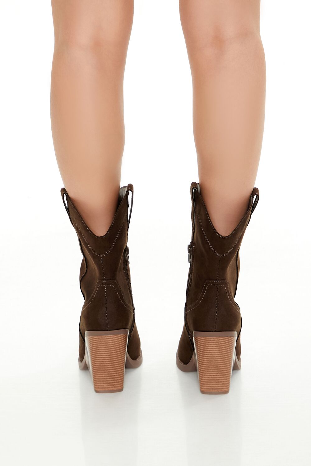 Faux Suede Cowboy Booties - Image 3