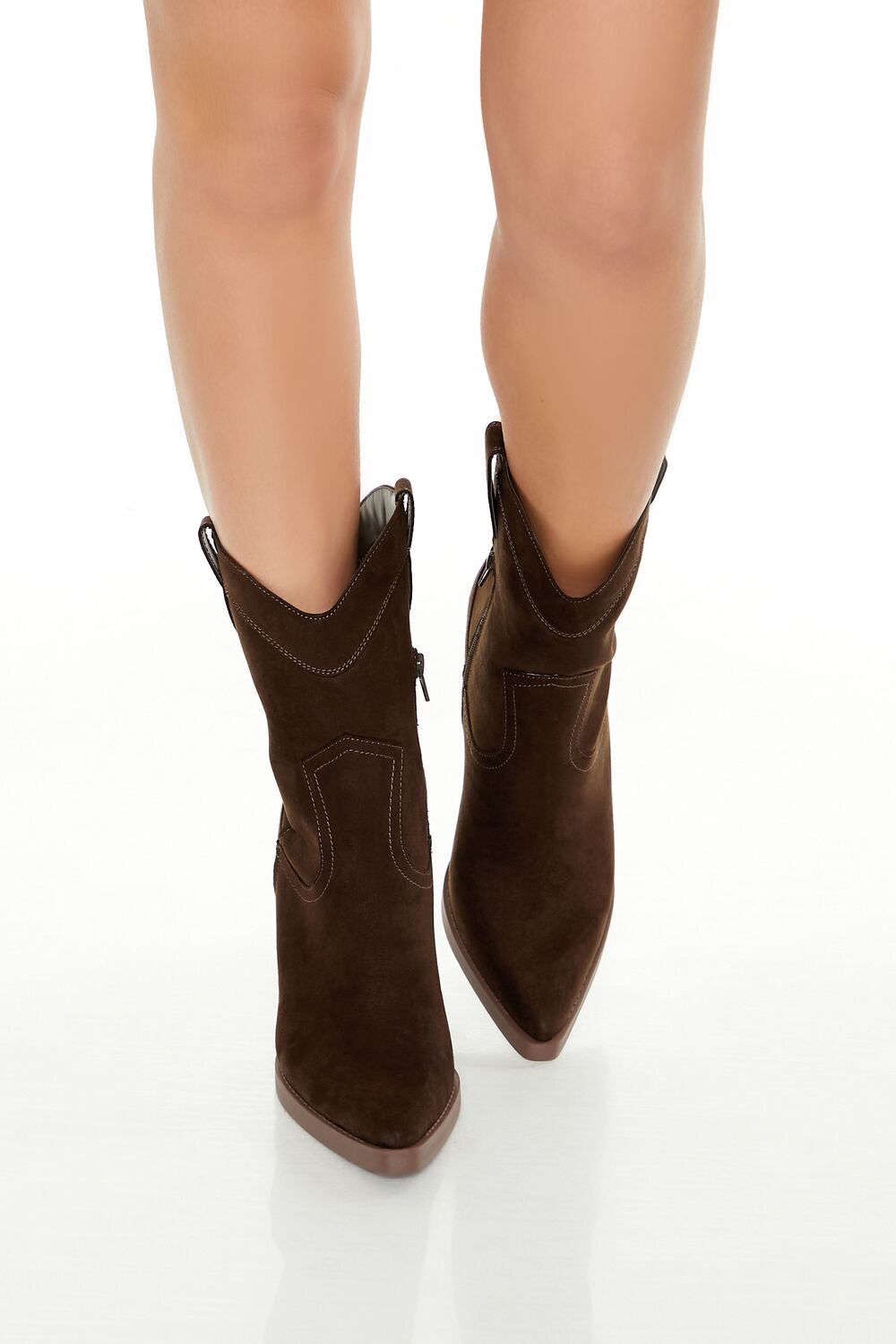 Faux Suede Cowboy Booties - Image 4