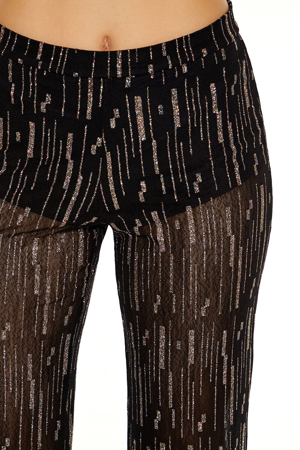 Glitter High-Rise Straight Pants - Image 5