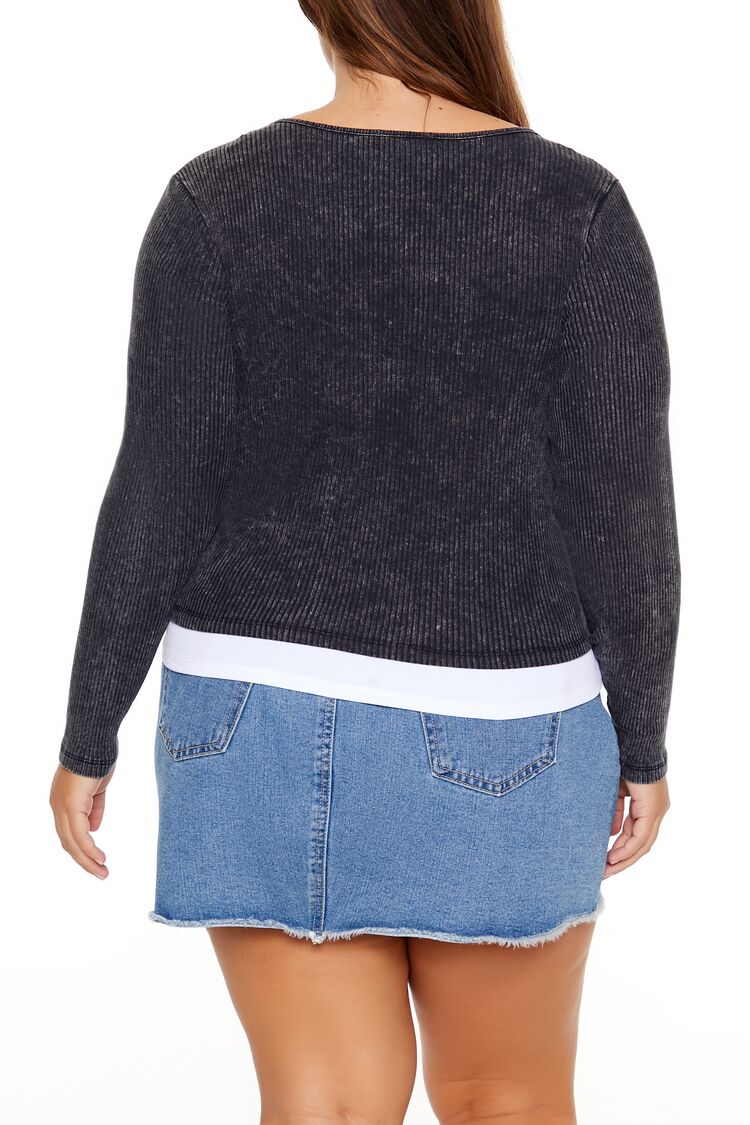 Plus Size Ribbed Henley Top - Image 5