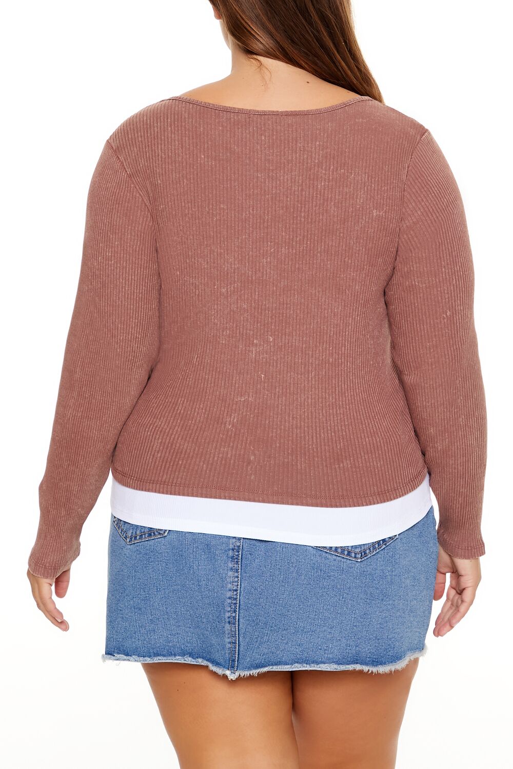 Plus Size Ribbed Henley Top - Image 10