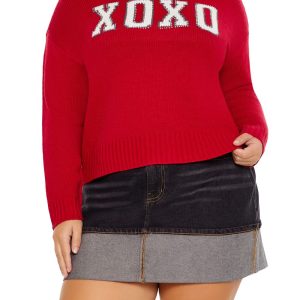 Plus Size XOXO Crew Sweater