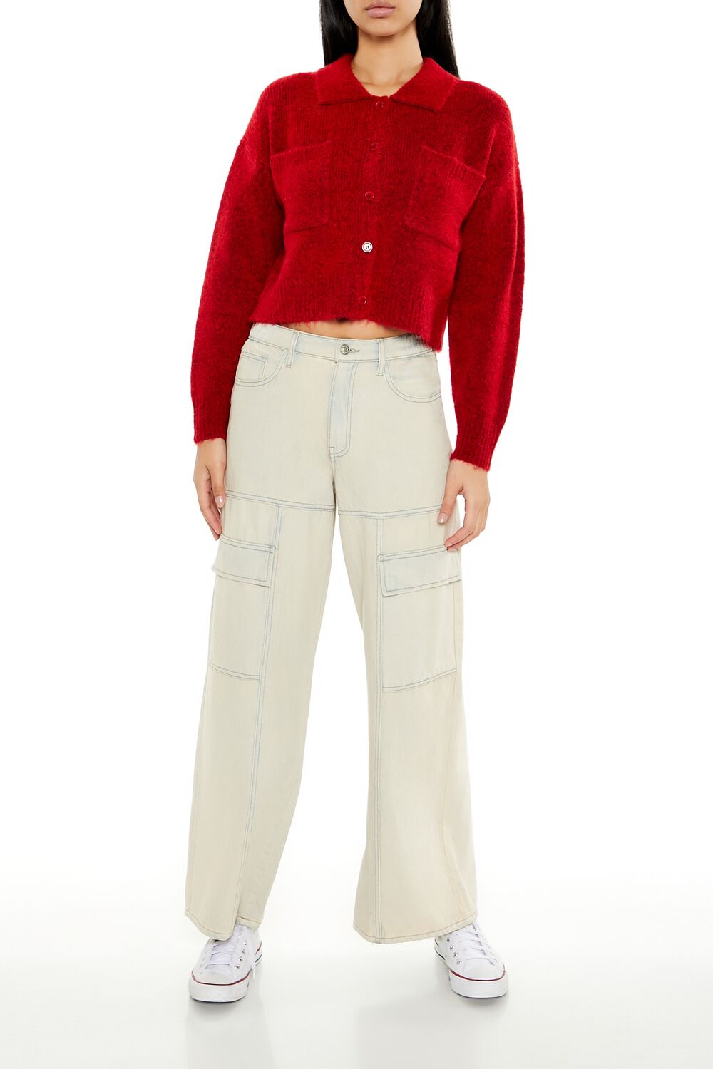 Cropped Cardigan Sweater - Image 2