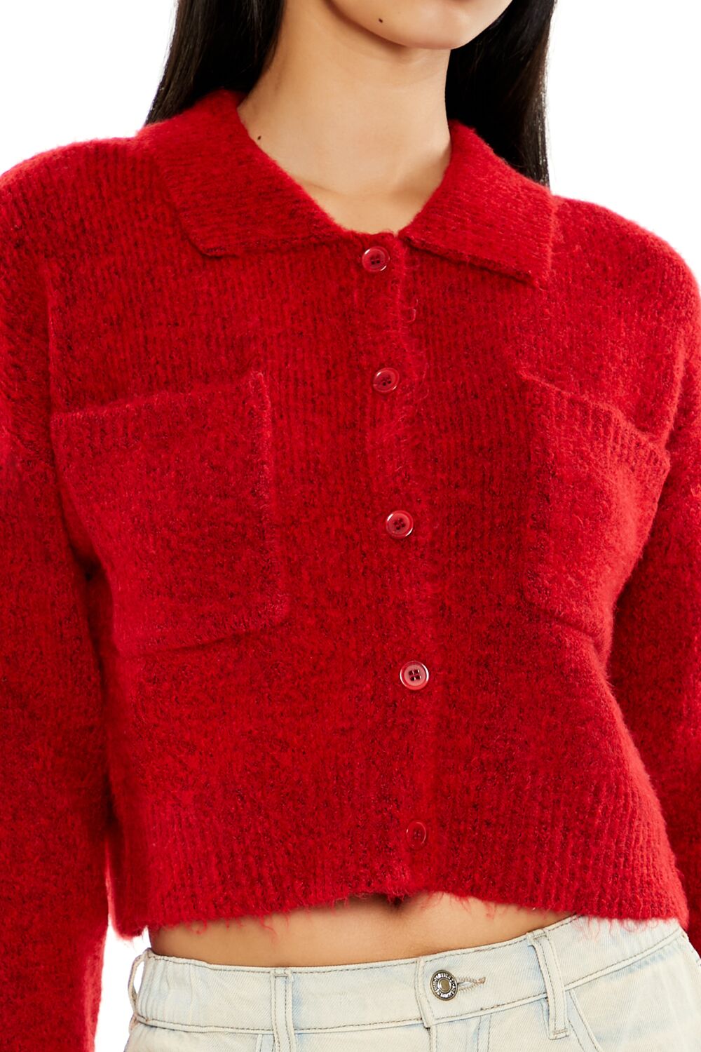 Cropped Cardigan Sweater - Image 3