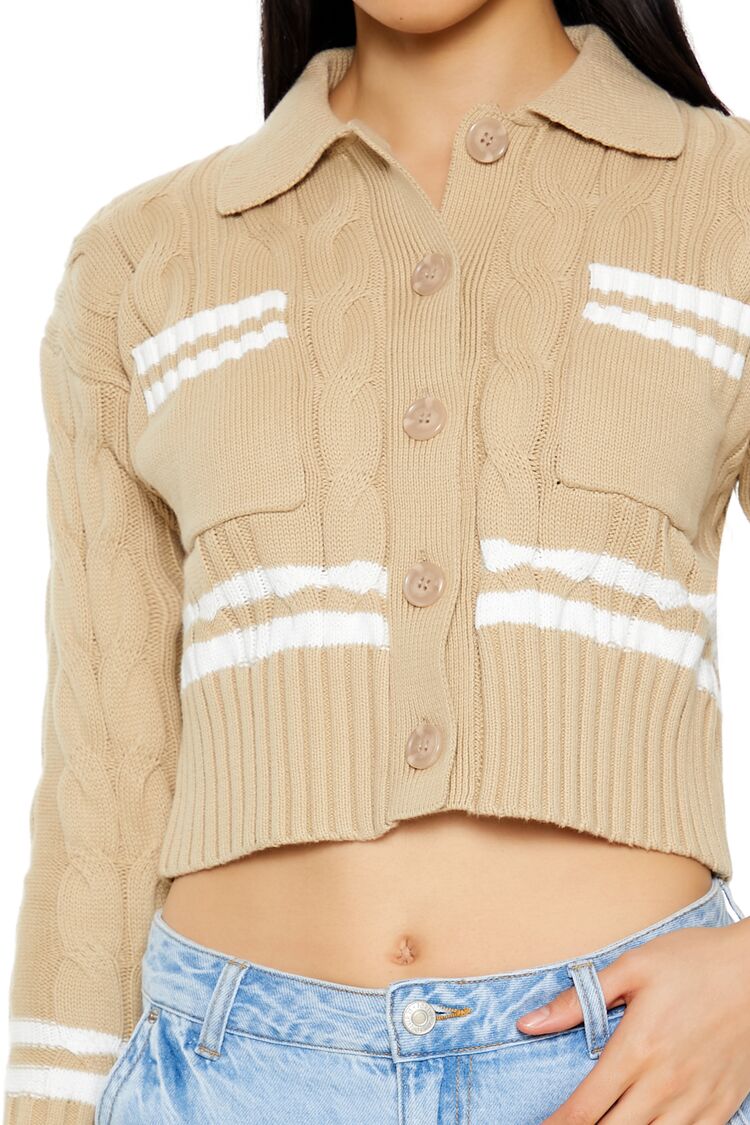 Varsity-Striped Cardigan Sweater - Image 2