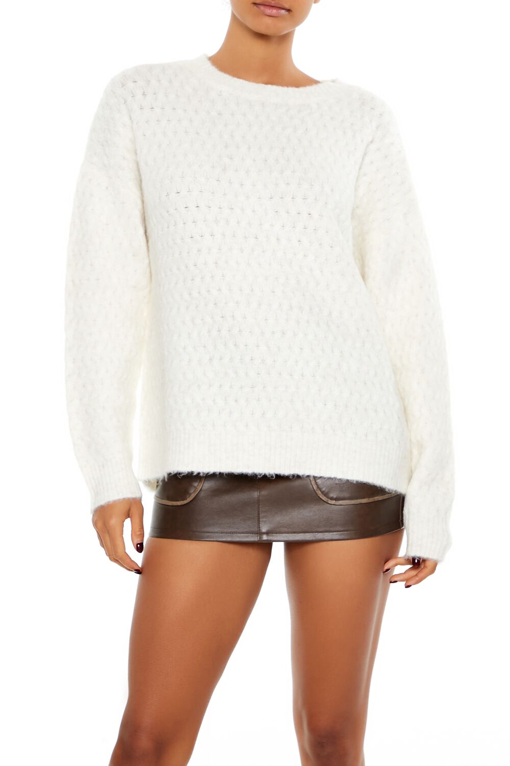 Fuzzy Textured Knit Sweater - Image 6