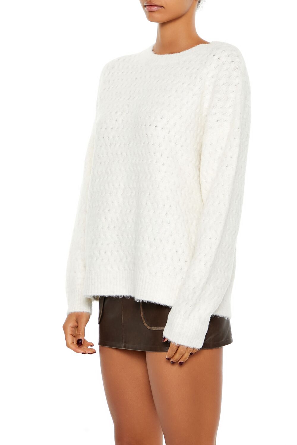 Fuzzy Textured Knit Sweater - Image 9