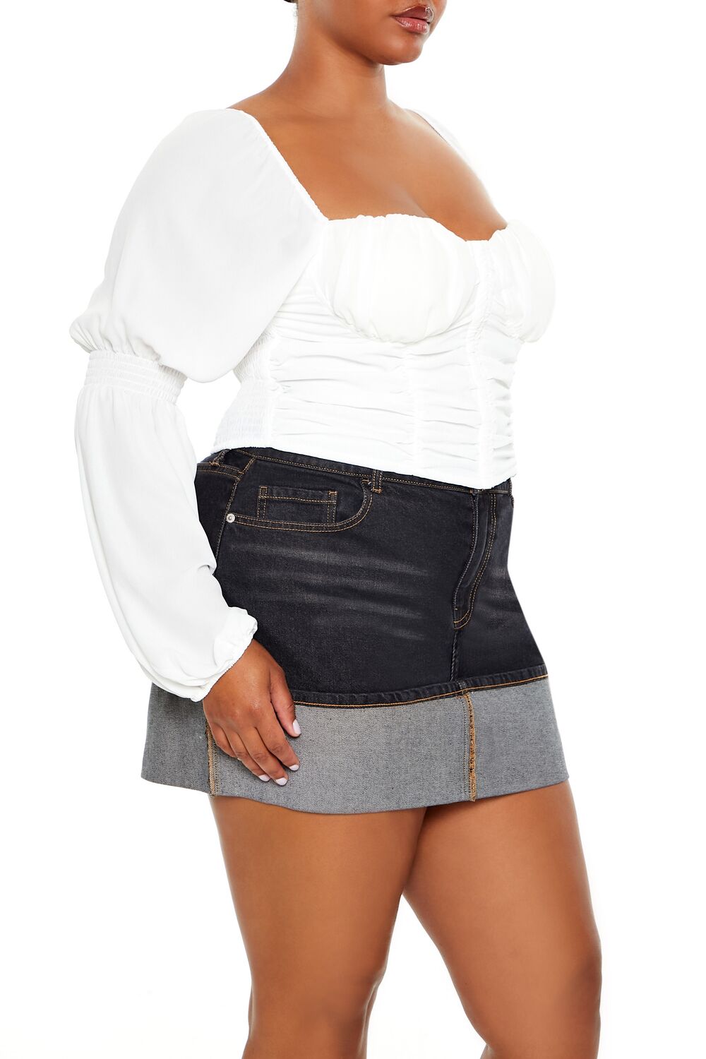 Plus Size Ruched Sweetheart Top - Image 4