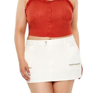 Plus Size Ruffle-Trim Crop Top