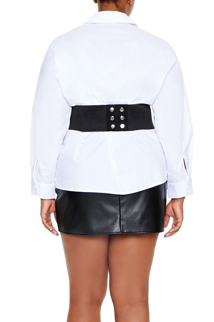 Plus Size Rhinestone Belt Shirt - Image 5