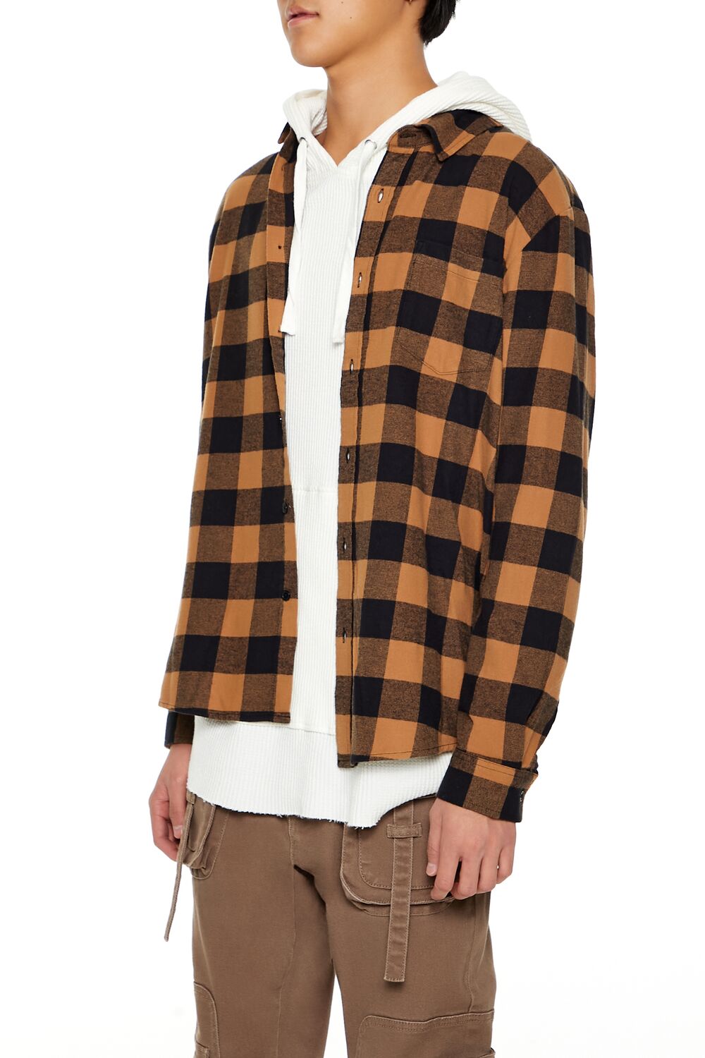 Plaid Curved-Hem Shirt - Image 4