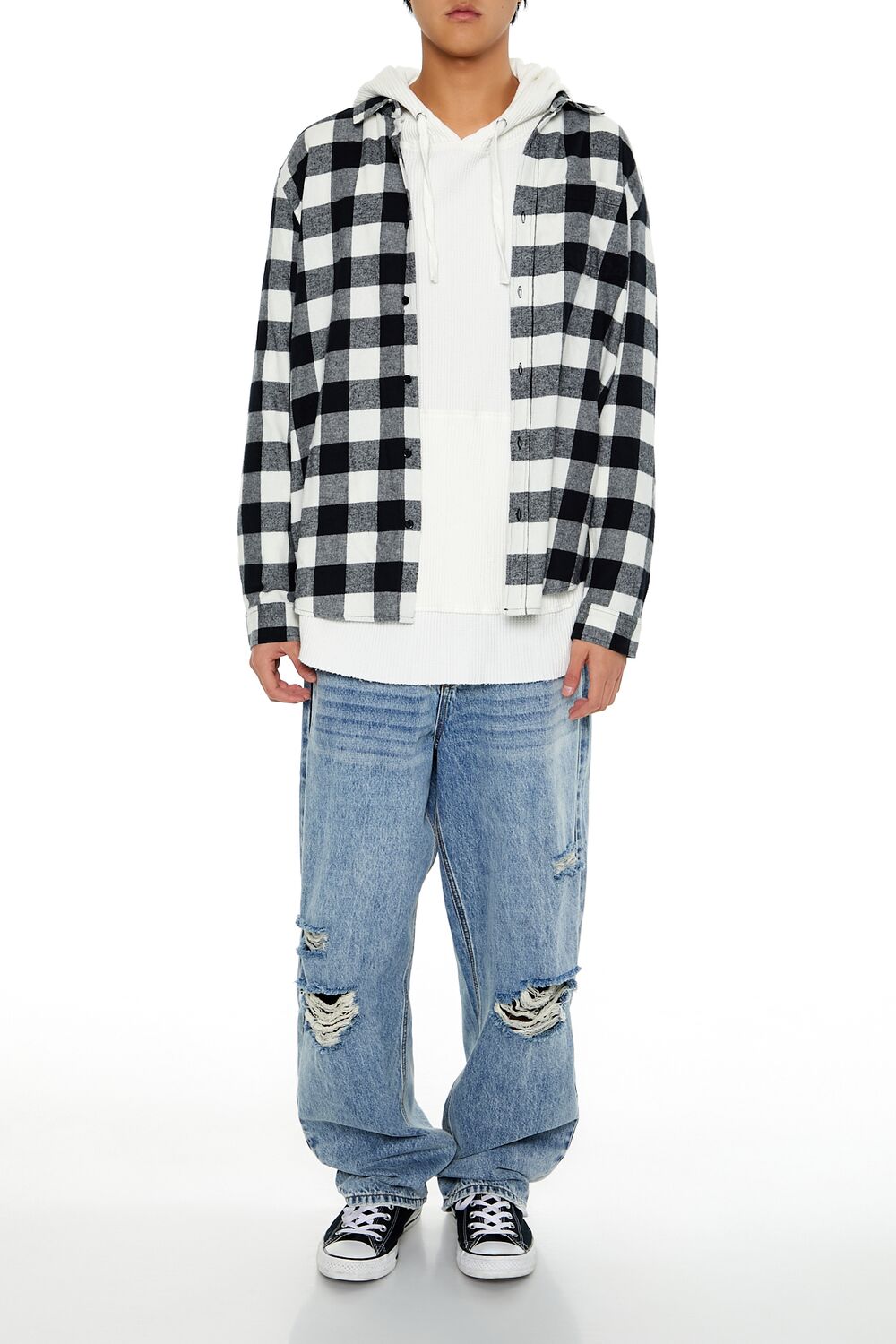 Plaid Curved-Hem Shirt - Image 7