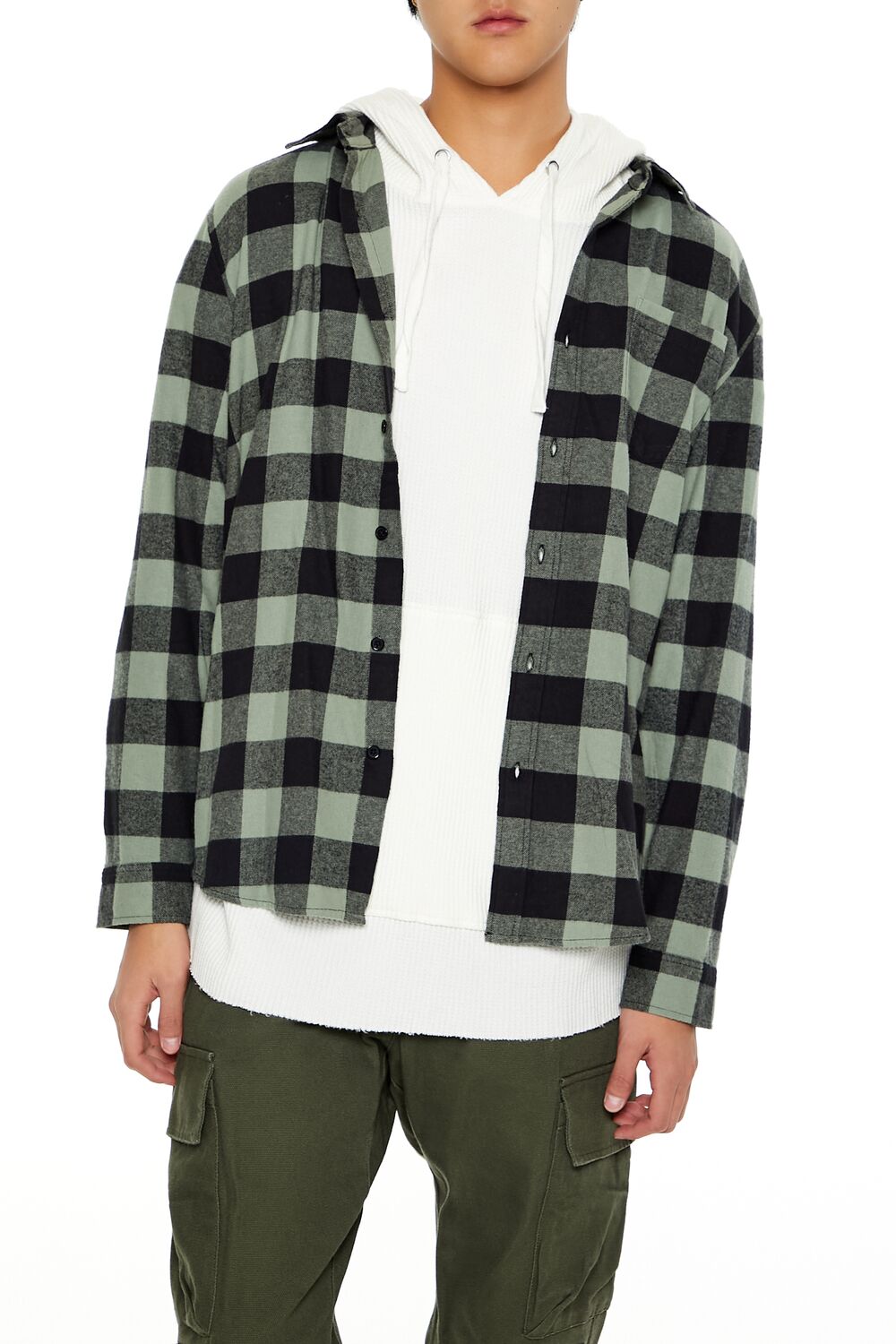 Plaid Curved-Hem Shirt - Image 11