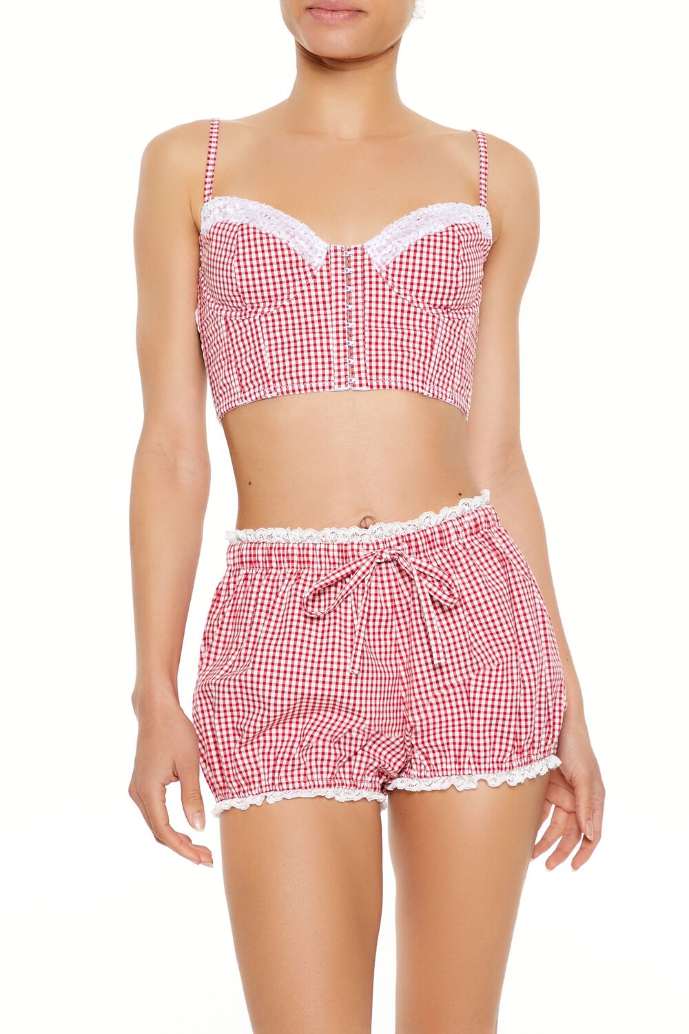 Gingham Lingerie Cropped Cami