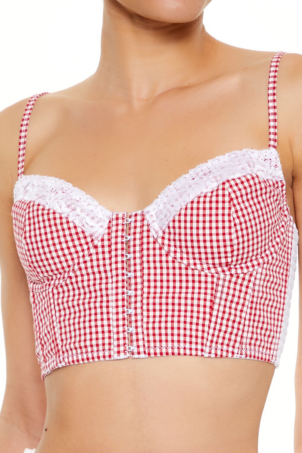 Gingham Lingerie Cropped Cami - Image 2