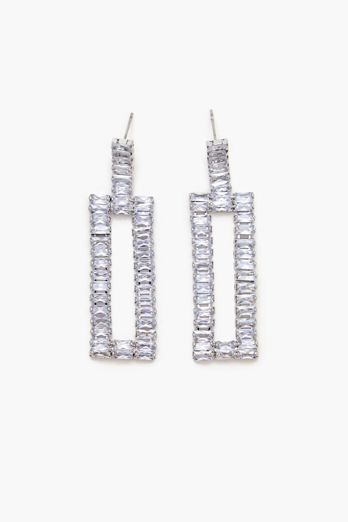 Faux Gem Geo Drop Earrings