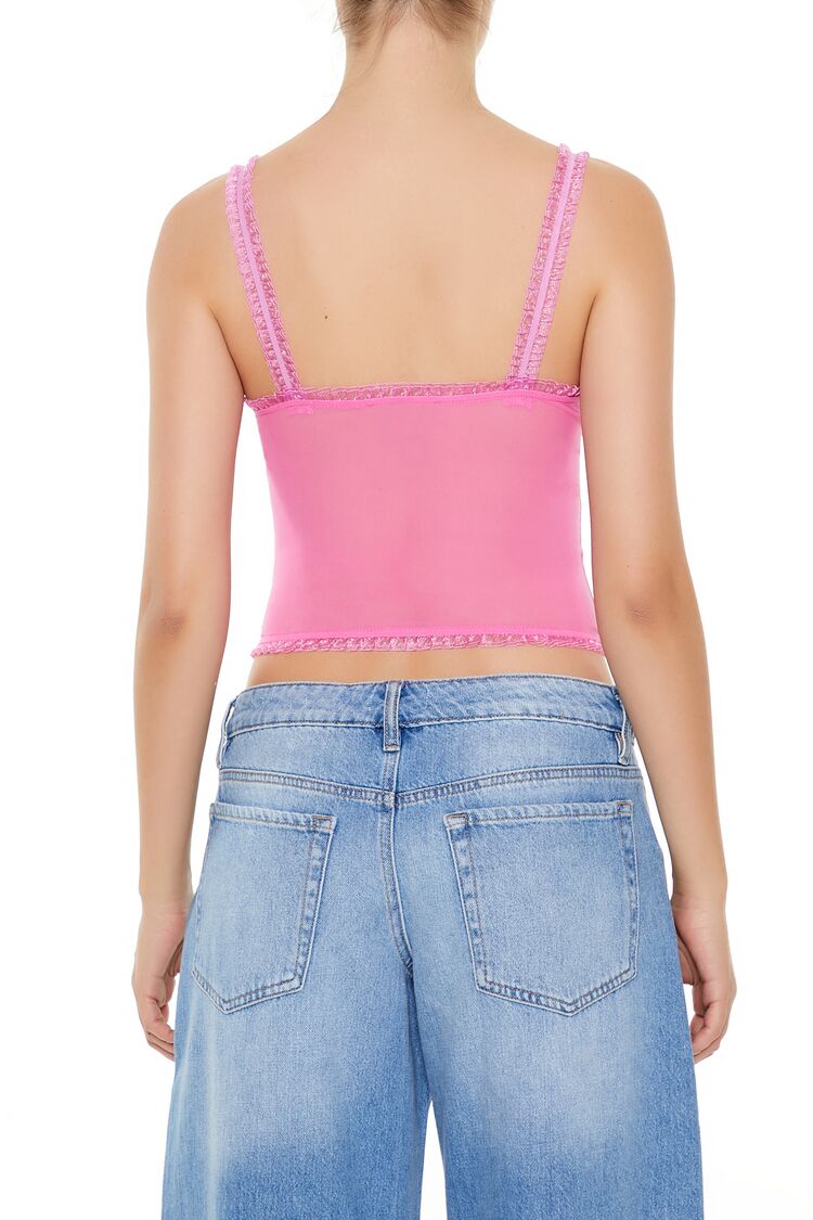 Mesh Ruffle-Trim Cropped Cami - Image 4