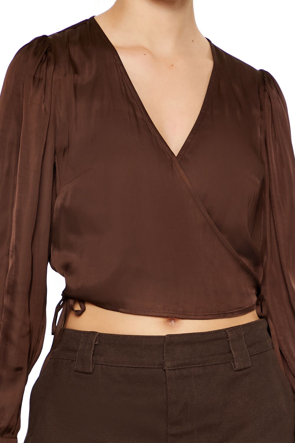 Tie-Front Wrap Crop Top - Image 3