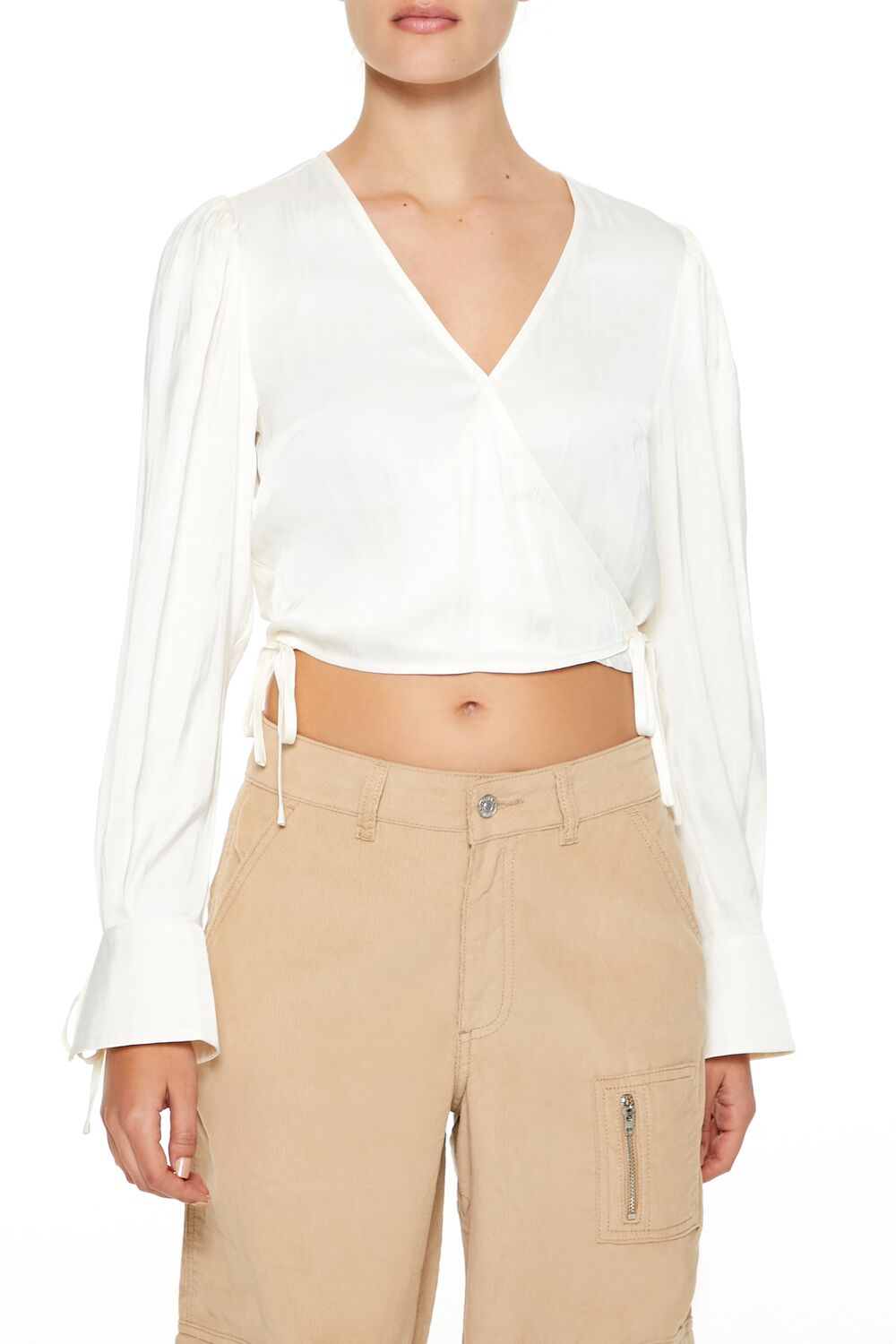 Tie-Front Wrap Crop Top - Image 6