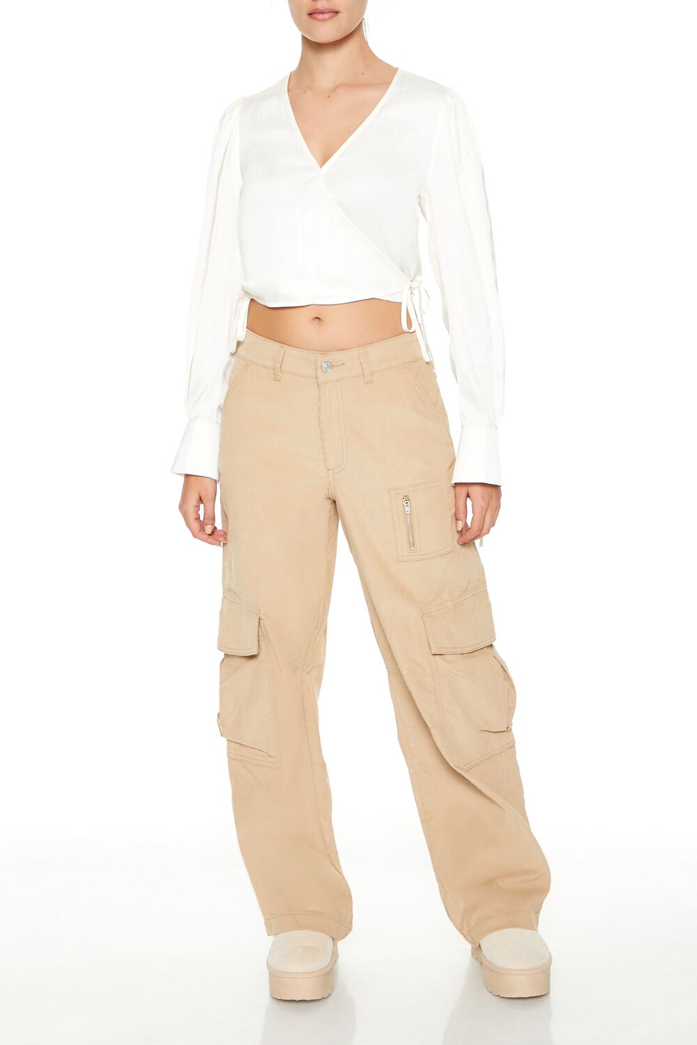Tie-Front Wrap Crop Top - Image 7