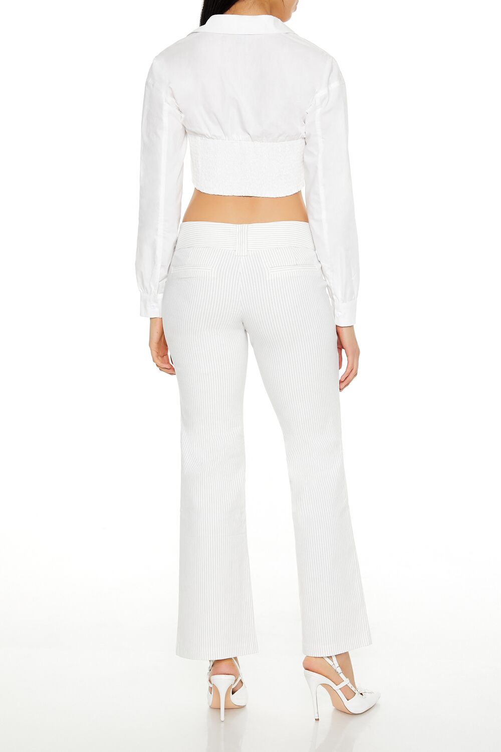 Pinstriped Low-Rise Trouser Pants - Image 4