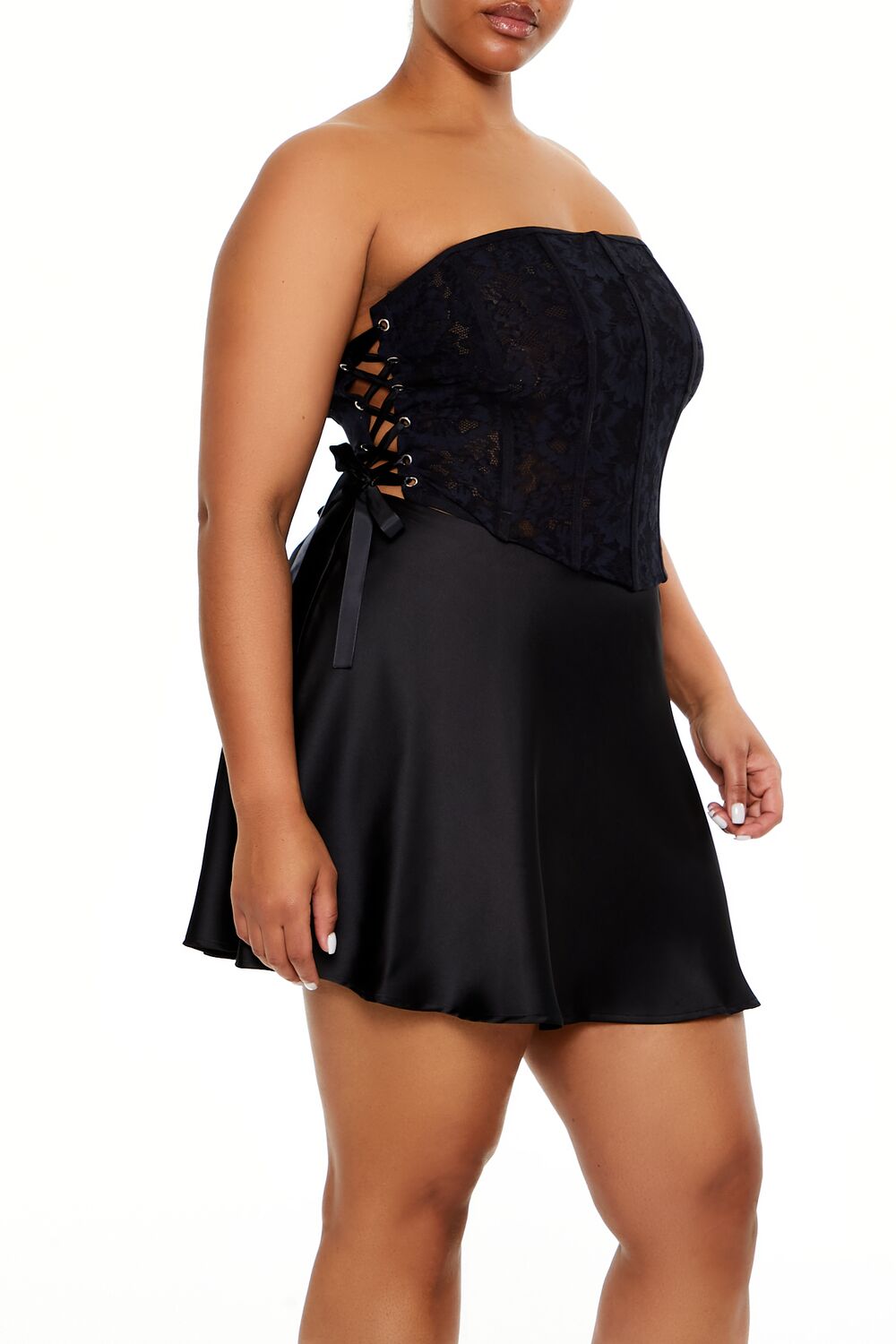 Plus Size Lace-Up Tube Top - Image 4