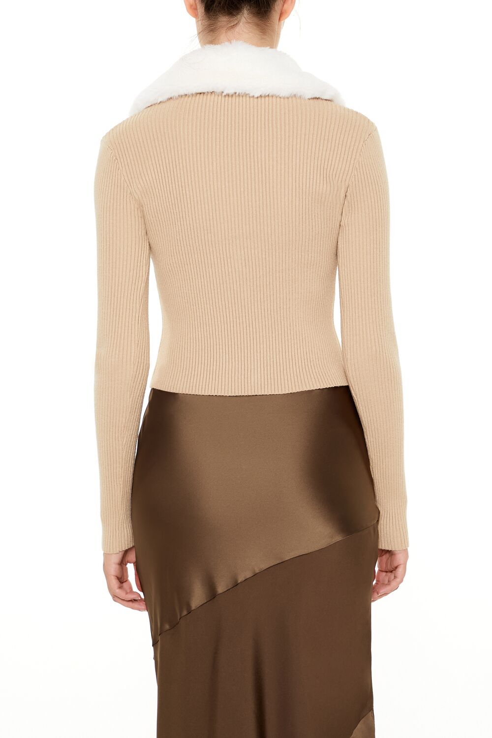 Faux Fur-Trim Cardigan Sweater - Image 5