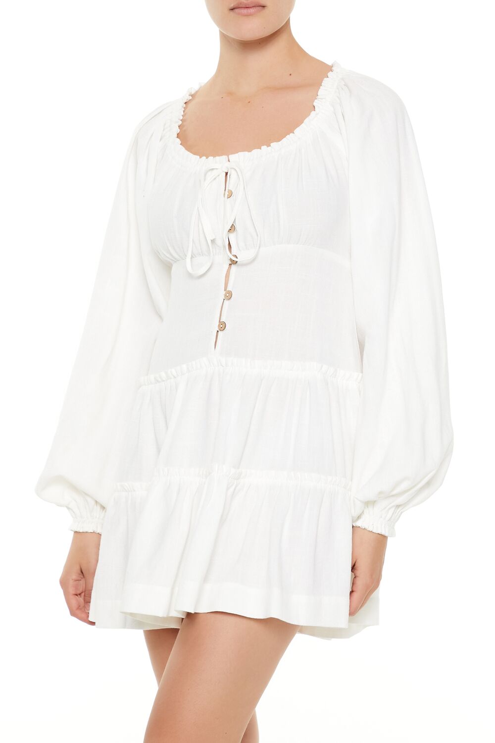 Peasant-Sleeve Mini Dress - Image 2